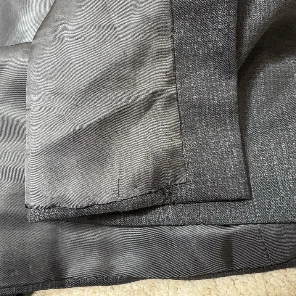 Canali Impeccabile Blazer US‎ 44L 100% Wool Gray Plaid Italy Sport Coat